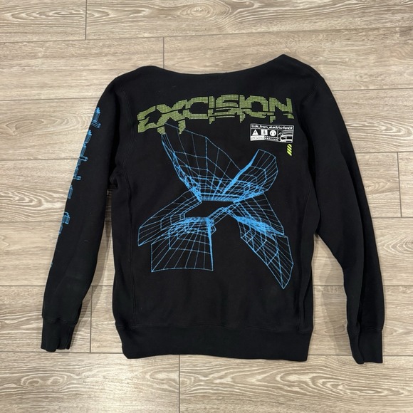 Excision Electric Forest 2024 Hoodie Black EDM Rave Festival Bass Music unisex M - Picture 3 of 4